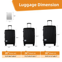 S7 STAR LG61779-LG61782 Juego de 3 maletas con tapa de apertura frontal ,Multicolores, Talla  20/24/28 pulgadas, adecuado para uso doméstico, viajes, viajes de negocios, múltiples tamaños para elegir, ligero y resistente - details 3