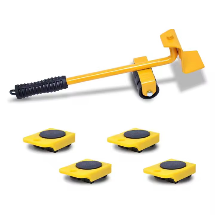 X-Juego de 5 Piezas Transportador de Muebles con Ruedas y Elevador, Kit para Mover Muebles Pesados hasta 150 kg, Herramienta de Elevación Portátil para Sofás, Armarios y Electrodomésticos, Fácil de Usar para el Hogar - 1