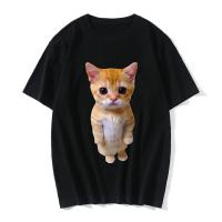 Camiseta Casual De Gato Divertido 3D Para Mujer Y Hombre Harajuku Verano Moda Camisetas Unisex Estilo Japonés Talla Regular - details 0