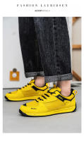 Zapatos Deportivos Amarillos Para Hombre Zapatillas De Caminar Transpirables Con Malla Antideslizantes Y Cómodas Para Correr - details 7