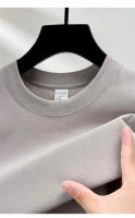 Camiseta De Algodón 100% Para Hombre Manga Corta Cuello Redondo Casual De Verano Tallas Grandes Color Sólido Transpirable Top Para Mujer - details 19