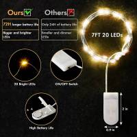 6 Pack Luces Faeiras LED Operadas Por Batería Cadena De Luz Impermeable Con Hilo De Plata Para Decoración De Bodas Y Fiestas En El Dormitorio Patio Y Navidad - details 6