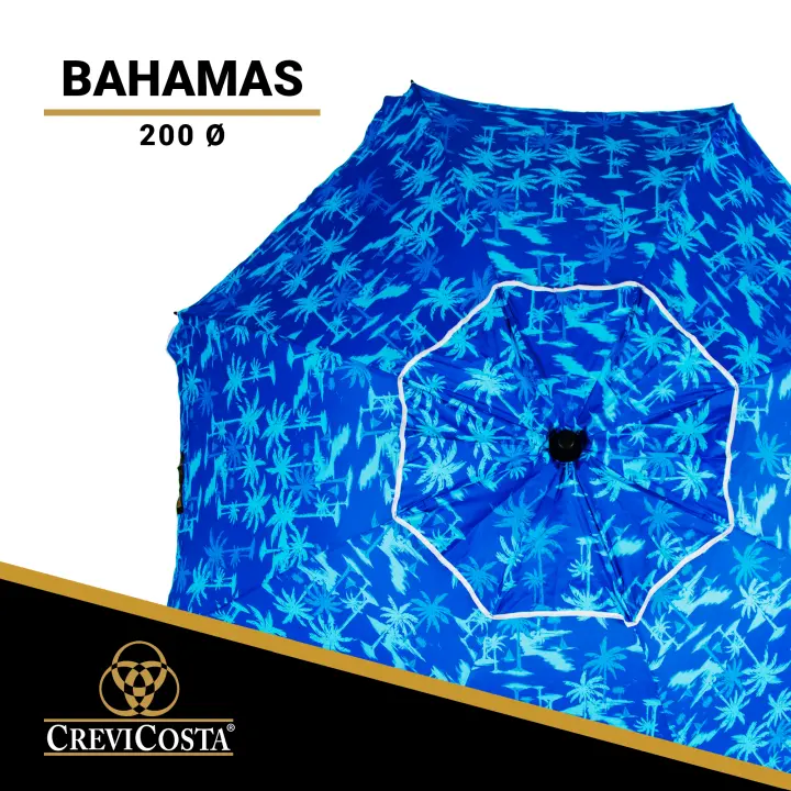 Sombrilla 200 cm BAHAMAS con Espiral y Poste de Recorrido Total. 8 Varillas. PROTECCIÓN Total contra los Rayos UV - CREVICOSTA QUALITY MARK MARCAS DE CALIDAD - 1