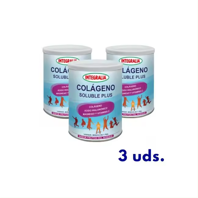 Integralia Pack 3 Colageno Soluble Plus sabor Frutos del Bosque 300 gr. - 1