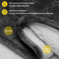 Manta Eléctrica Espesada Doble Cara Calentamiento Rápido Mantas de Franela Temperatura Ajustable Control Temporizador Calentador Corporal de Invierno,130*150 - details 2