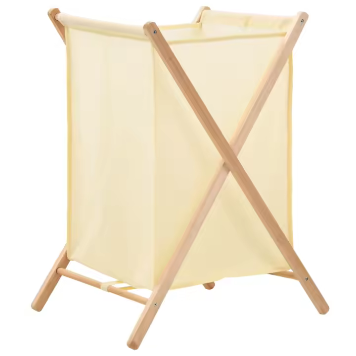 vidaXL Cesto de ropa sucia madera de cedro y tela beige 42x41x64 cm - 1