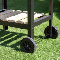 Barbacoa carbón portátil madera doble parrilla Aktive - details 5