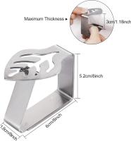 8 piezas de acero inoxidable mantel Clips hoja forma ajustable mantel clip titular para al aire libre wedg picnic restaurante Hogar, Plata - details 0