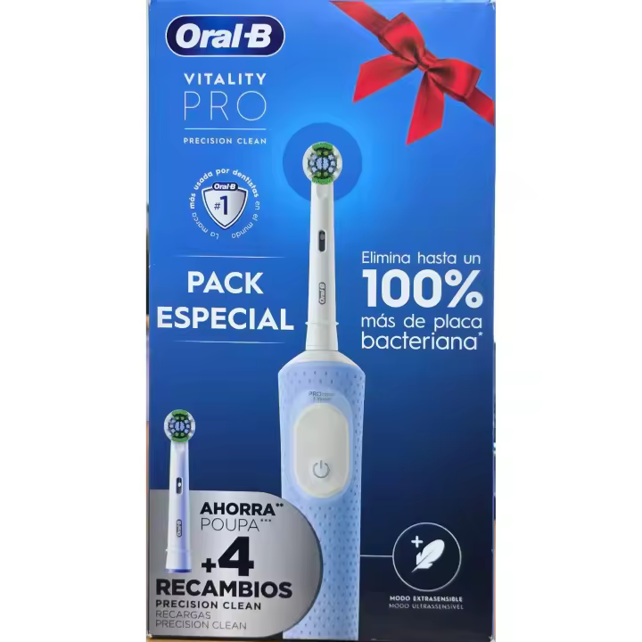 ORAL-B Cepillo Eléctrico Vitality Pro + 4 Recambios de Regalo - 1