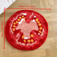 Alfombra De Tomate Tufted Rug Con Patrón Divertido Alfombra Suave Para Sala De Estar Entrada Interior Dormitorio Decoración De Área Antideslizante Resistente Al Desvanecimiento Lavable Mecánicamente Uso Doméstico Y Hotelero - details 7