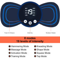 Masajeador De Cuello Mini Eléctrico Estimulador Muscular Almohadillas De Masaje Cervical Con Control Remoto Para Salud Del Cuerpo Y Espalda - details 2