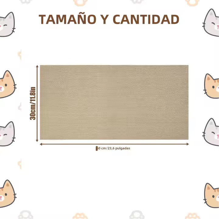 Tablero De Rasguñar Para Gatos Creativo Alfombra De Afilado De Uñas Protector De Sofá Y Muebles Suministros Para Mascotas - 1