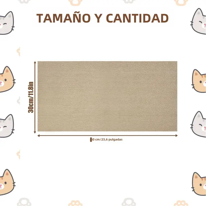 Tablero De Rasguñar Para Gatos Creativo Alfombra De Afilado De Uñas Protector De Sofá Y Muebles Suministros Para Mascotas - 1