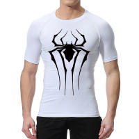 Camiseta Deportiva De Secado Rápido Para Hombres Con Estampado De Araña Camiseta De Compresión Para Gimnasio Y Running Camiseta Básica Antirrash - details 7