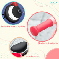 AIYAPLAY Bicicleta sin Pedales para Niños de 18-36 Meses Bicicleta de Equilibrio con Asiento Ajustable en Altura Carga 25 kg 67,5x32x44 cm Rosa - details 7