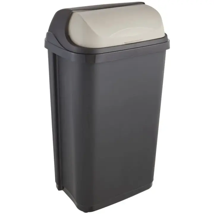 Cubo de Basura con Tapa Deslizante, 50 l, Rasmus, Gris grafito KEEEPER - 1