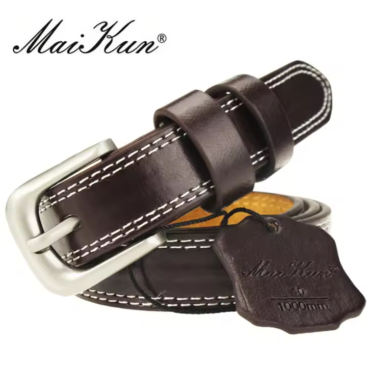 Cinturón De Cuero Genuino Para Mujer De Lujo Estilo Simple Decorativo Color Caramelo Cinturones De Cintura Cummerbund De Calidad Superior - 1