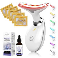 MISTIK | Kit Masajeador 7 Colores Rejuvenecimiento Facial Papada Arrugas Piel Antienvejecimiento Hidratacion Incluye Serum Retinol y 10 Parches Ojeras Colageno Acne Belleza Mujer Cara Cuello Papada Terapia EMS Vibracion Led Mistik Beauty Madrid - details 7