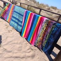 Toalla de Playa Grande Terciopelo 100% Algodón de 90X190 cm Etnica Azteka Dhestia Home - details 0