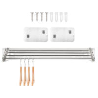 Estante De Secado De Ropa Plegable De Acero Inoxidable Montado En La Pared Ahorrador De Espacio Para Interior Balcón Secar Ropa Toalla - details 7