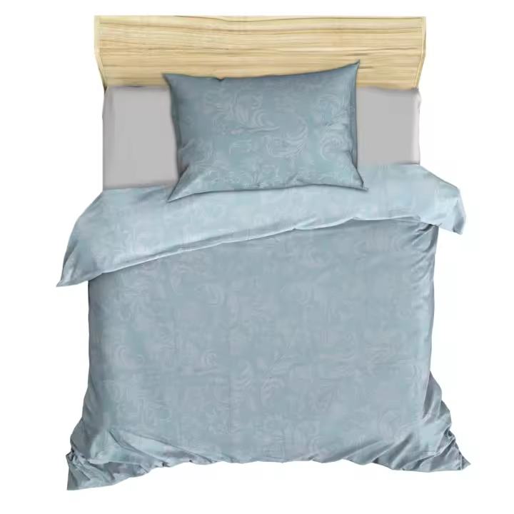 Wellhome Juego de Cama Funda Nórdica + Almohada Satén Algodón Menta Blanco - Suavidad Garantizada - 1
