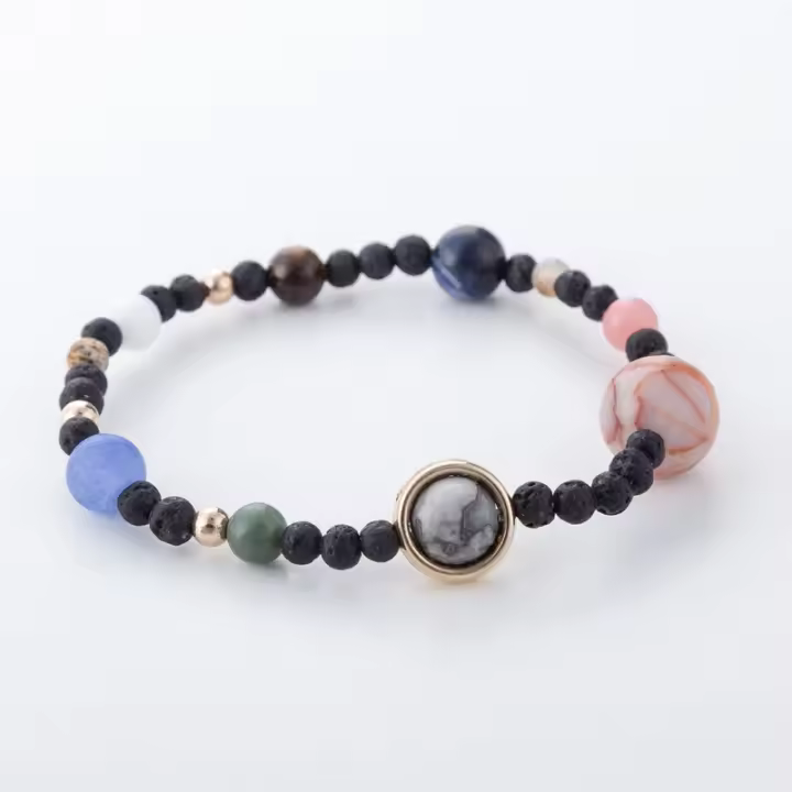 Pulsera Solar Sistema Galaxia Nueve Planetas Guardián Piedra Natural Hombres Mujeres Regalo Pulsera De Cuentas De Piedra Unisex - 1