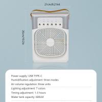 Ventilador de aire acondicionado portátil, minienfriador de aire evaporativo, con luces Led de 7 colores, temporizador de 1/2/3 horas, 3 velocidades de viento. - details 5