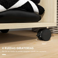 HOMCOM Armario Ropero con Ruedas Armario para Ropa con Barra Estantes Abiertos Organizador para Colgar Ropa de Dormitorio 60x40x128 cm - details 1