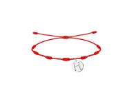 Cotigo Pulsera roja de 7 nudos hecho a mano con colgante de letras Iniciales de acero plateado , pulsera de nombre - details 7