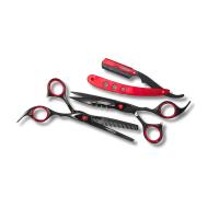 Juego Profesional de Tijeras de Barbería – Tijeras de Corte y Entresacar con Navaja, Kit de Peluquería de Acero Inoxidable - nr hermano español - details 1