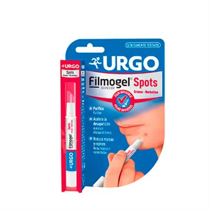 Urgo Filmogel Spots Granos Stick 2ml - Tratamiento para Eliminar Granos - Ácido Salicílico y Aceite de árbol de Té - Invisible y Permite Maquillaje - 1