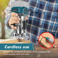 Enrutador de madera sin escobillas, recortadora manual eléctrica, herramienta de carpintería, recorte para Makita de 18V (sin batería) - details 1