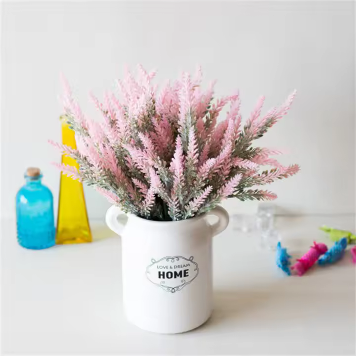 Ramo Artificial De Lavanda Provenzal Para Decoración De Hogar Y Bodas Planta Falsa De Gran Tamaño En Vaso Para Centros De Mesa Decoración Romántica Para Aniversarios Y Navidad - 1