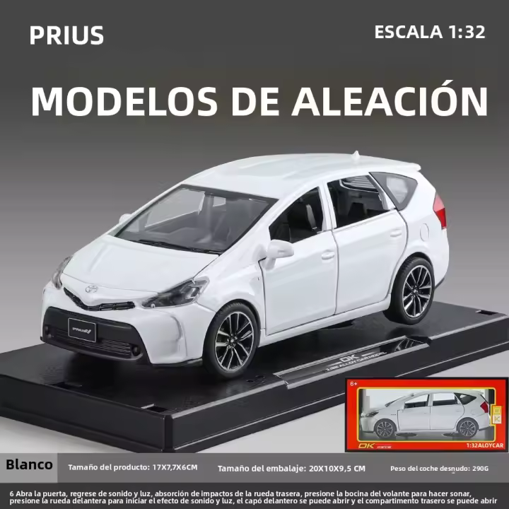 Modelo De Coche De Aleación Prius a Escala 1:32 Con Acción De Retroceso De Pull-Fun Juguete Educativo Para Niños Regalo Ideal Para Amantes De Los Coches - 1