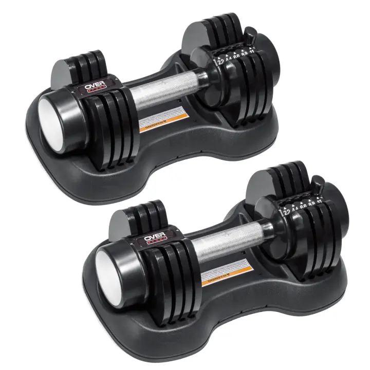 OVER SPORT Mancuernas Ajustables para Gimnasio o Hacer Deporte en Casa - Pesas con Discos Regulables para musculación para Hombre y Mujer- Pesas Ajustables. Elije entre las dos opciones - 1