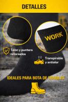6 Pares de Calcetines de Trabajo WORK – 95% Algodón Reforzados y Transpirables – Talla 40-46 para Calzado de Seguridad - details 2