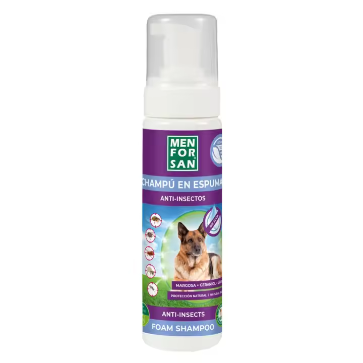 Menforsan  champu  anti insectos en espuma perros 200ml - 1