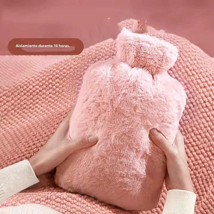 Calentador De Mano Suave Para Invierno Bolso De Agua Caliente De Peluche Grande Reutilizable 2000/1000ml Almohadilla Calefactora Para Hombro - 1