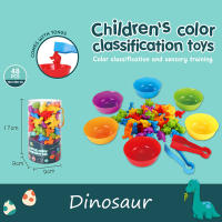 Juego De Colores Arcoíris Con Dinosaurios Y Vehículos Juguete Educativo Montessori De Aprendizaje Sensorial Para Niños En Preescolar - details 11