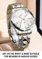 Reloj De Cuarzo Para Hombre RUIGE 2024 Correa De Acero Inoxidable Multi Funcional Impermeable Estilo Trendy Con Calendario Y Mostrador Semanal - details 10