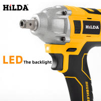 Llave De Impacto Eléctrica HILDA 21V Recargable Sin Llave De Fijación 1/2 Sin Batería Para Bricolaje En Casa Motor De Tipo Sin Escobillas Peso 1kg - details 1