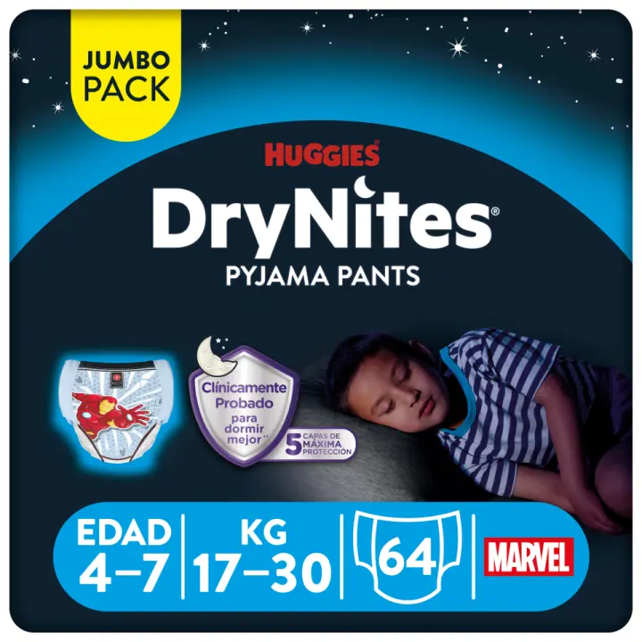 Huggies DryNites Pyjama Pants Para Niño y Niña. Disponibles en Talla 3-4, 4-7, 8-13. - 1