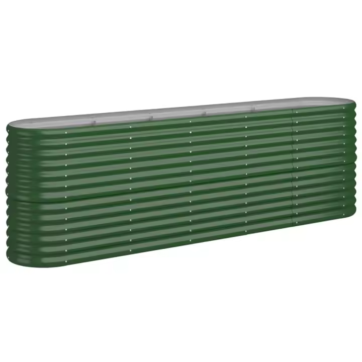 vidaXL Jardinera arriate acero recubrimiento polvo 224x40x68 cm Color Verde,  Gris,  Marrón y mas - 1