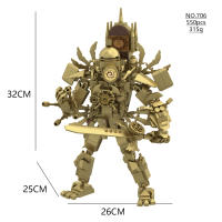 Juguete De Construcción Skibidi Toilet Bloque De Oro Modelo De Hombre Del Reloj Titan Monitor De Batalla Mejorado Puzzle De Artesanía Para Niños - details 6