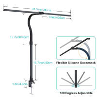 Lámpara De Escritorio LED Doble Cabeza 24W Con Control Remoto Y 5 Niveles De Brillo 5 Modos De Iluminación JGT Moderna Para EU/US/UK - details 4