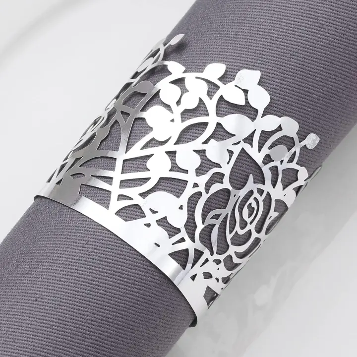 50 piezas de anillos de servilletas de Papel desechables, anillos de servilletas para decoración de Mesa, Navidad, Boda, Fiesta - 1