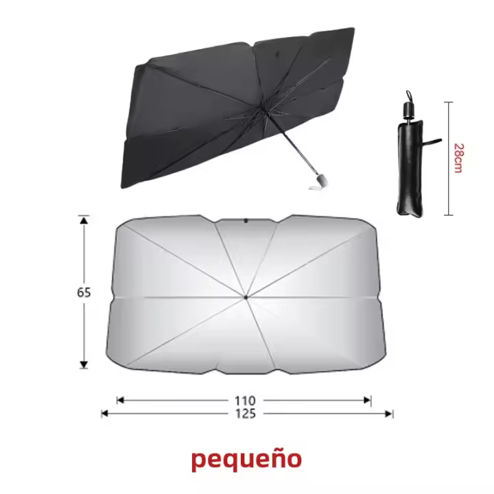 Parasol De Sol Para Coche Protección Interior Del Parabrisas Accesorios De Verano Para Auto Material De Poliéster 100% - 1
