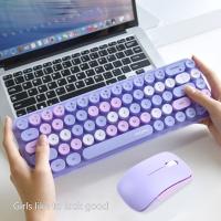 Teclado Y Ratón Inalámbricos Coloridos Ergonómicos Pequeño Para Laptop Y Escritorio Compatible Con Windows 7/8/10 - details 2