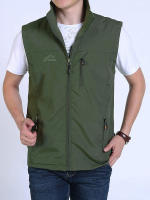 Chaleco De Pesca Casual Para Hombres Tamaño Grande Con Varios Bolsillos Rápido Secado Adecuado Para Fotografía Y Trabajo Material Poliéster / Nylon Cierre De Cremallera - details 4