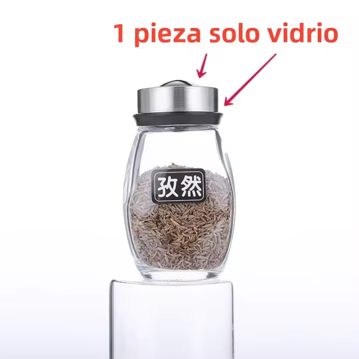 Juego De Botellas De Pimienta Y Especias Rotativas Organizador De Vidrio Para Cocina Soporte Para Azúcar Y Pimienta Estante De Almacenamiento De Cocina 1/7 Piezas - 1